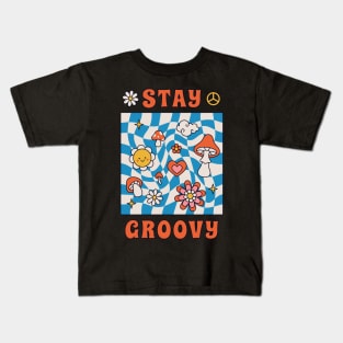 Stay groovy retro vintage 70s 80s aesthetic Kids T-Shirt